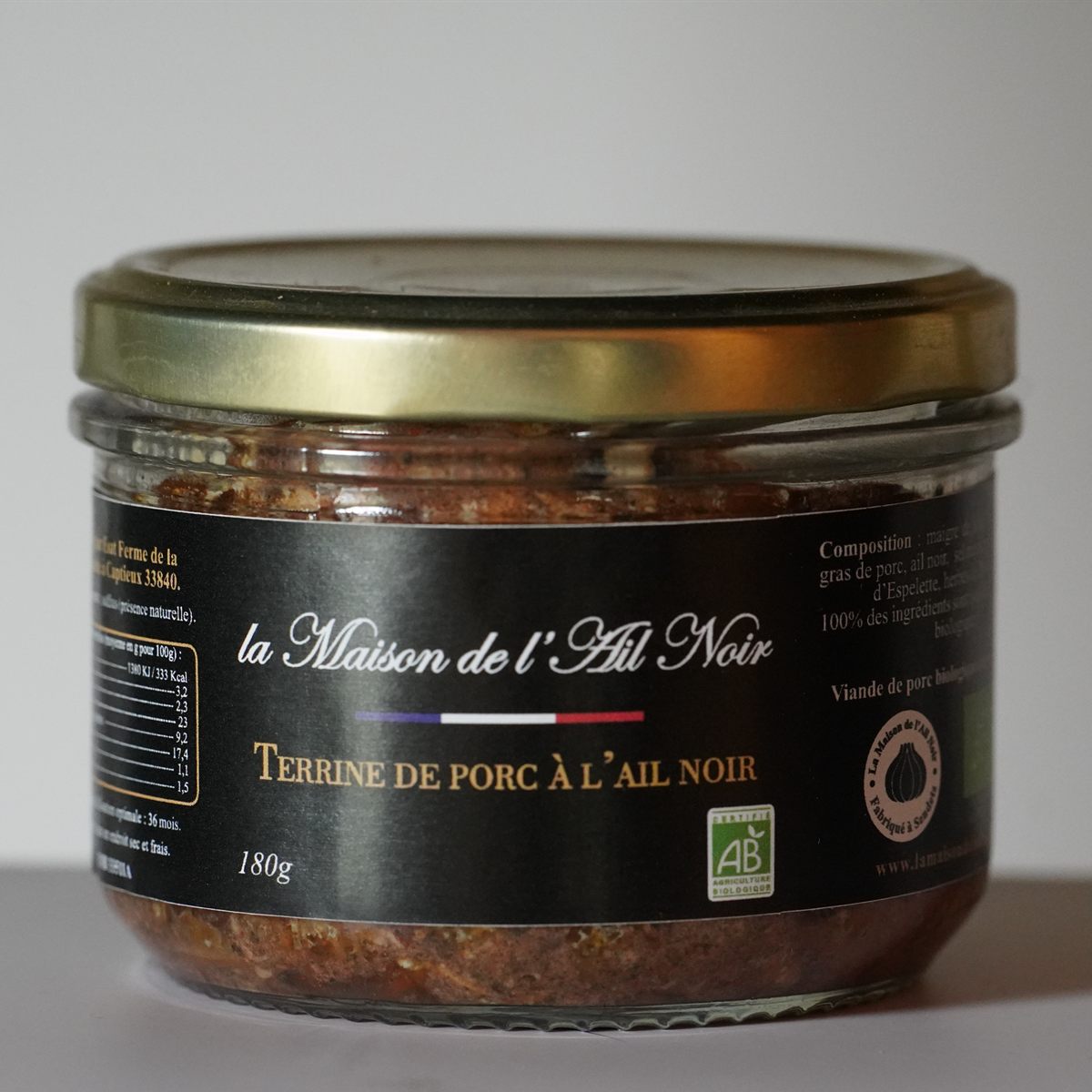 terrine-porc-ail-noir-180g terrine porc ail noir 180g
